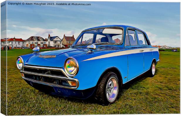 Blue Classic Ford Cortina Canvas Print by Kevin Maughan