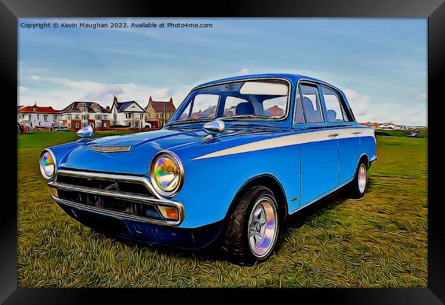 Blue Classic Ford Cortina Framed Print by Kevin Maughan