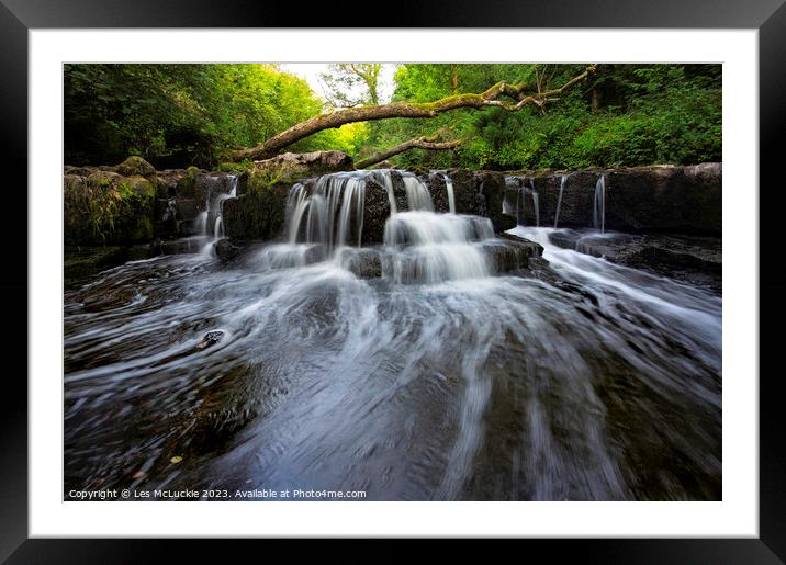 Linn Falls Dalry Ayrshire Framed Mounted Print by Les McLuckie