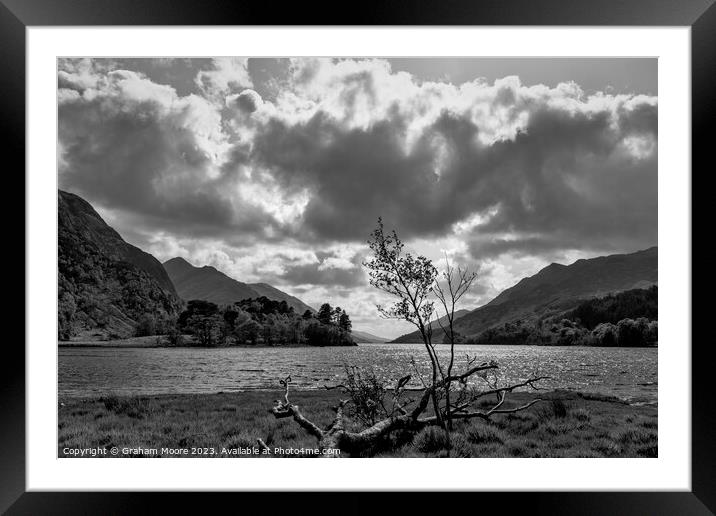 Loch Shiel monochrome Framed Mounted Print by Graham Moore