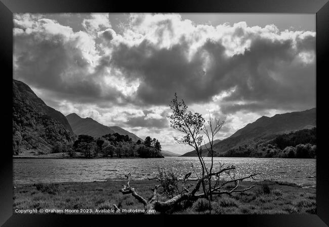 Loch Shiel monochrome Framed Print by Graham Moore
