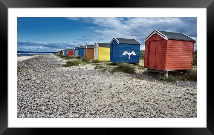Seaside Serenity, Findhorn Beach Huts Framed Mounted Print by Tom McPherson