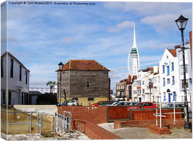 Old Portsmouth Flood Gates Canvas Print by Terri Waters
