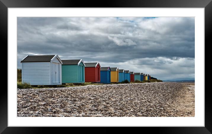 Findhorn Coloured Beach Huts Framed Mounted Print by Tom McPherson