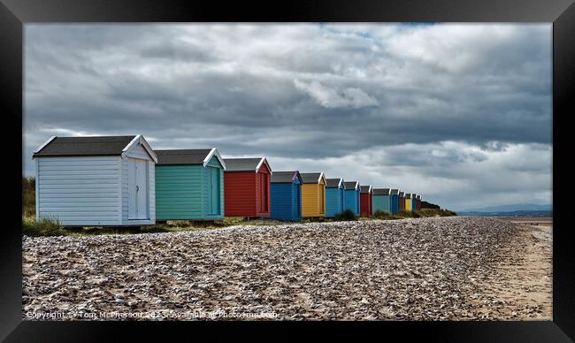 Findhorn Coloured Beach Huts Framed Print by Tom McPherson