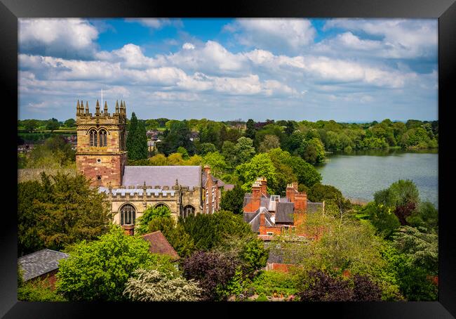 Parish church of St Marys in Ellesmere Shropshire Framed Print by Steve Heap