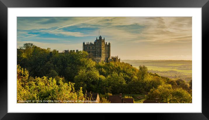 Bolsover Castle at close of day Framed Mounted Print by Chris Drabble