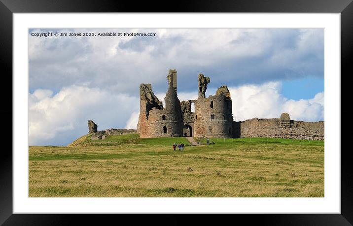 Dunstanburgh Castle, Northumberland - Panorama Framed Mounted Print by Jim Jones