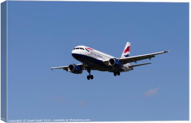 British Airways Airbus A319 Canvas Print by David Pyatt