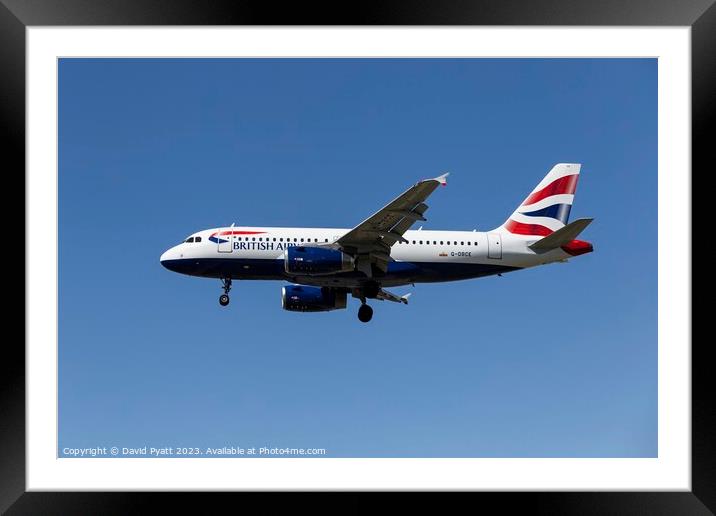 British Airways Airbus A319-131   Framed Mounted Print by David Pyatt