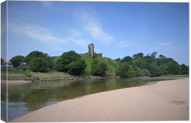 Red Castle Lunan Bay Canvas Print by Mary M Rodgers