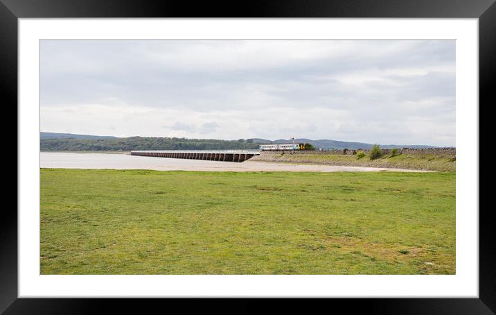 Train passing Arnside viaduct Framed Mounted Print by Jason Wells