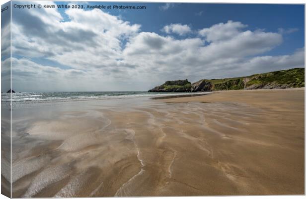 Broadhaven sands South in Wales Canvas Print by Kevin White