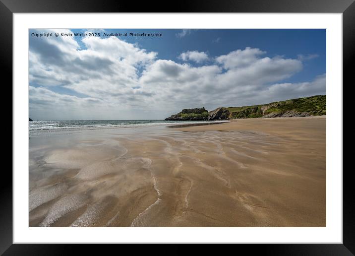 Broadhaven sands South in Wales Framed Mounted Print by Kevin White