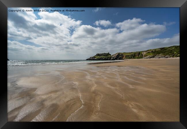 Broadhaven sands South in Wales Framed Print by Kevin White