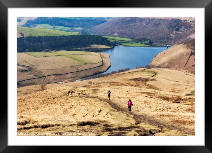 The Walk to Kinder Reservoir. Framed Mounted Print by Craig Yates
