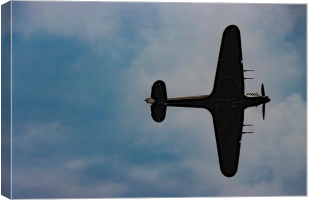 Battle of Britain Memorial Display - Hurricane Silhouette  Canvas Print by Glen Allen