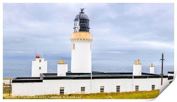 Lighthouse at Dunnet Head Print by Darrell Evans