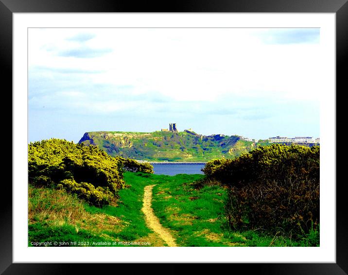 Scarborough Castle's Coastal View Framed Mounted Print by john hill