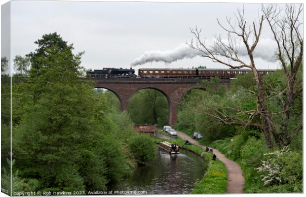 Severn Valley steam and barge  Canvas Print by Rob Hawkins