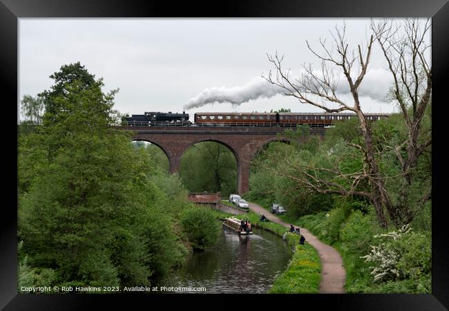 Severn Valley steam and barge  Framed Print by Rob Hawkins