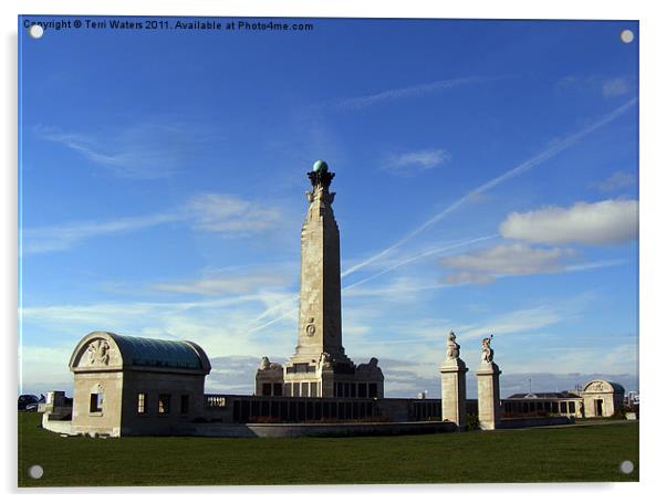 The Portsmouth Naval Memorial Southsea Acrylic by Terri Waters