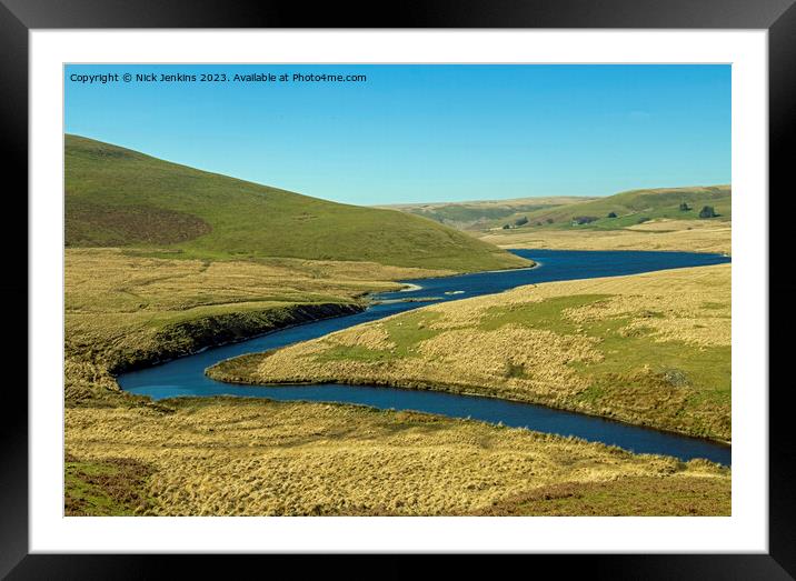 The River or Afon Elan entering the Elan Valley  Framed Mounted Print by Nick Jenkins