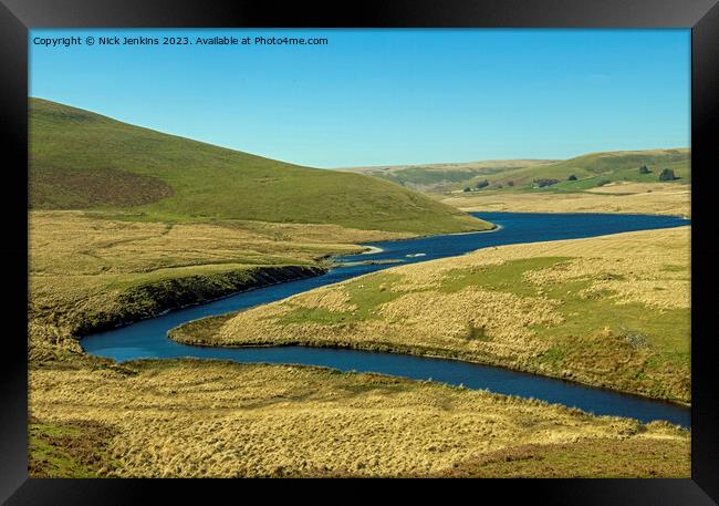 The River or Afon Elan entering the Elan Valley  Framed Print by Nick Jenkins