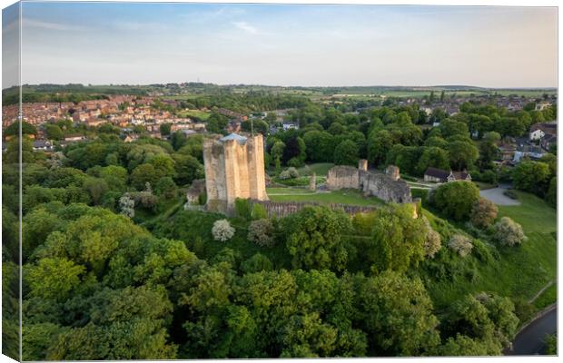 Conisbrough Castle End Of The Day Canvas Print by Apollo Aerial Photography