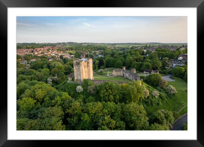 Conisbrough Castle End Of The Day Framed Mounted Print by Apollo Aerial Photography