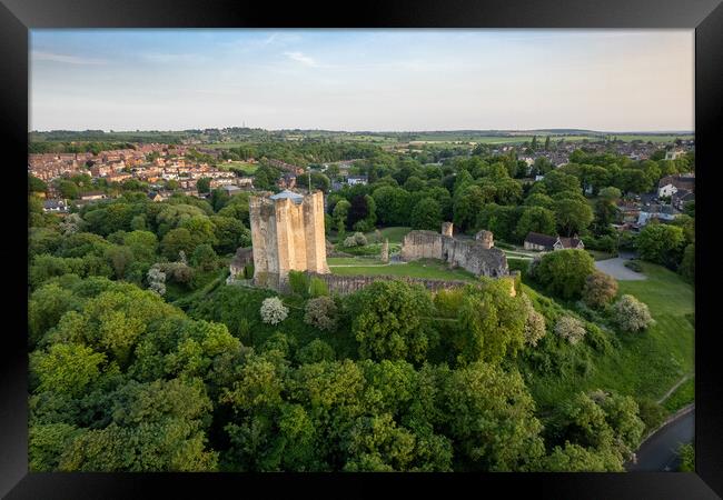 Conisbrough Castle End Of The Day Framed Print by Apollo Aerial Photography