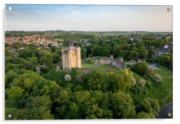 Conisbrough Castle End Of The Day Acrylic by Apollo Aerial Photography