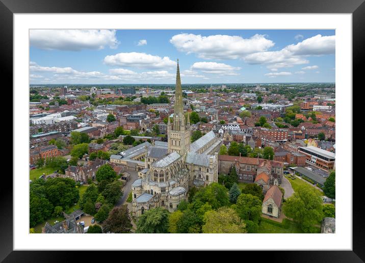 Norwich Cathedral  Framed Mounted Print by Apollo Aerial Photography