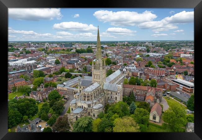 Norwich Cathedral  Framed Print by Apollo Aerial Photography