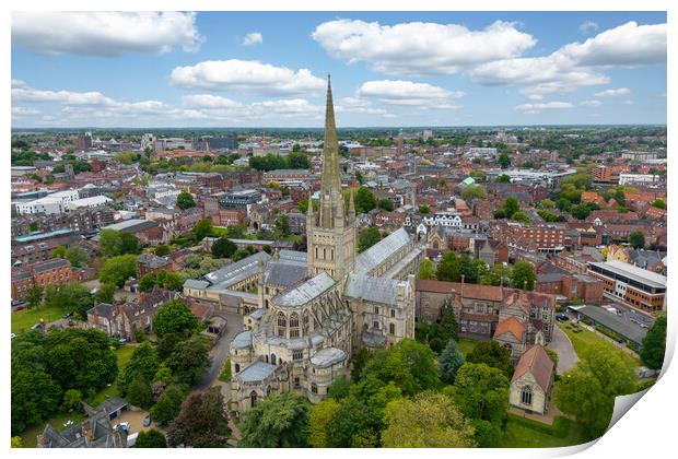 Norwich Cathedral  Print by Apollo Aerial Photography