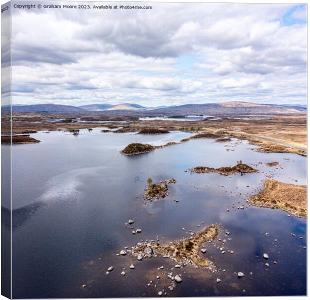 Lochan na h-Achlaise and Rannoch Moor Canvas Print by Graham Moore