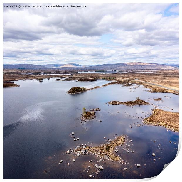Lochan na h-Achlaise and Rannoch Moor Print by Graham Moore