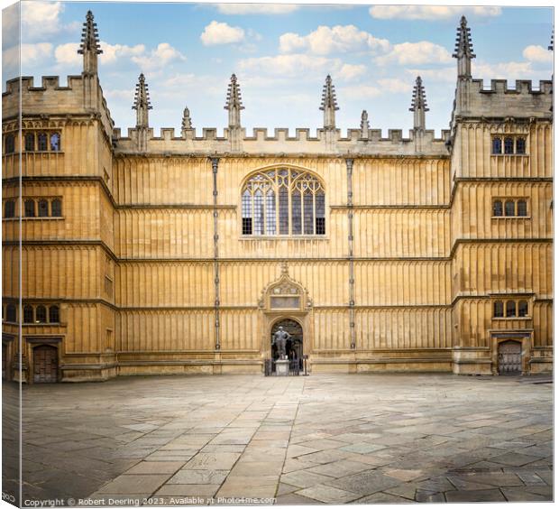 Bodleian library at Oxford University Canvas Print by Robert Deering
