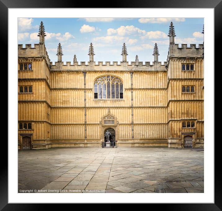 Bodleian library at Oxford University Framed Mounted Print by Robert Deering