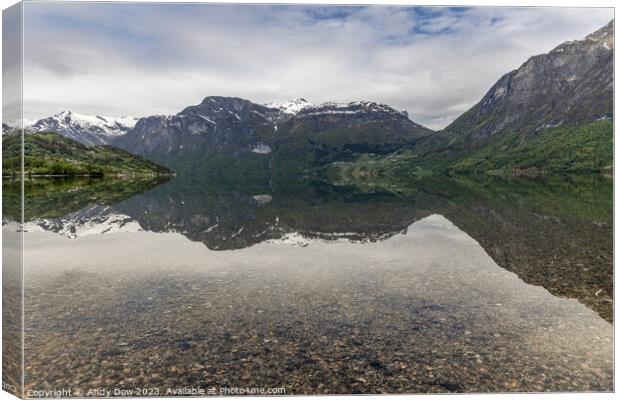 Lake Stryn, Norway Canvas Print by Andy Dow