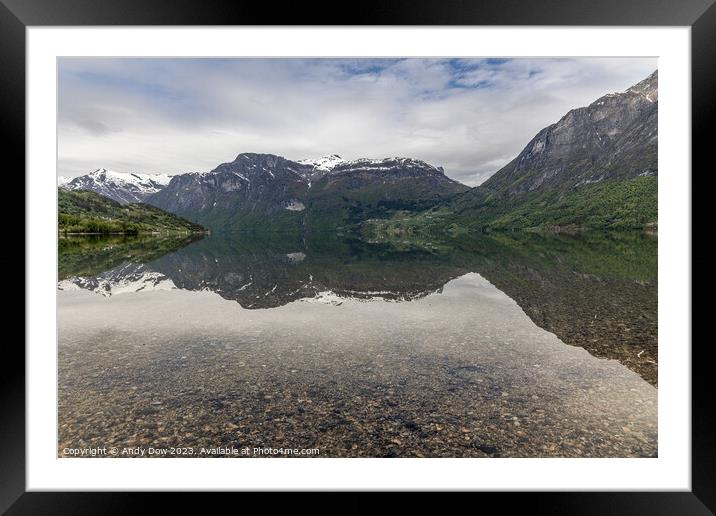 Lake Stryn, Norway Framed Mounted Print by Andy Dow