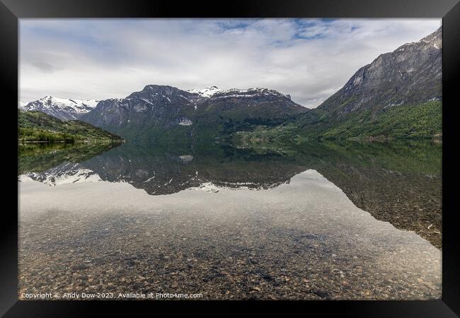 Lake Stryn, Norway Framed Print by Andy Dow