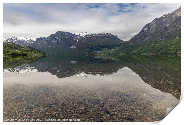 Lake Stryn, Norway Print by Andy Dow