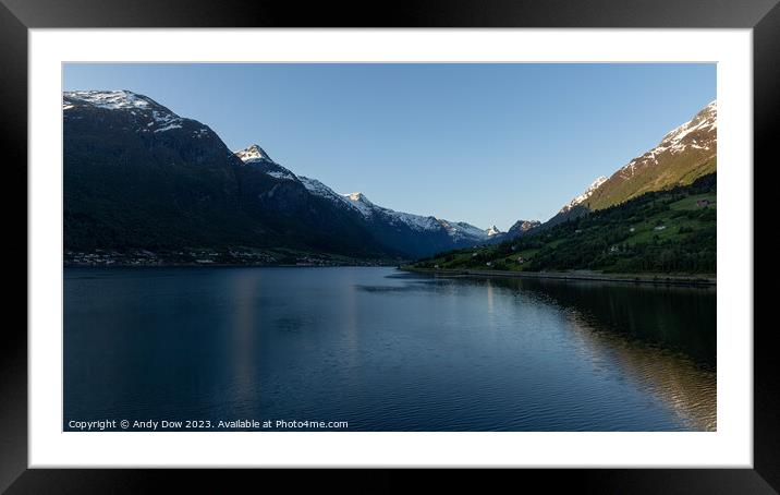 Norwegian fjord Framed Mounted Print by Andy Dow