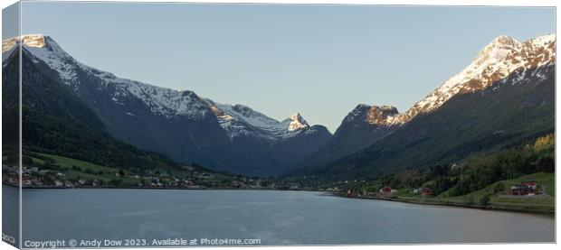 Norwegian fjord Canvas Print by Andy Dow