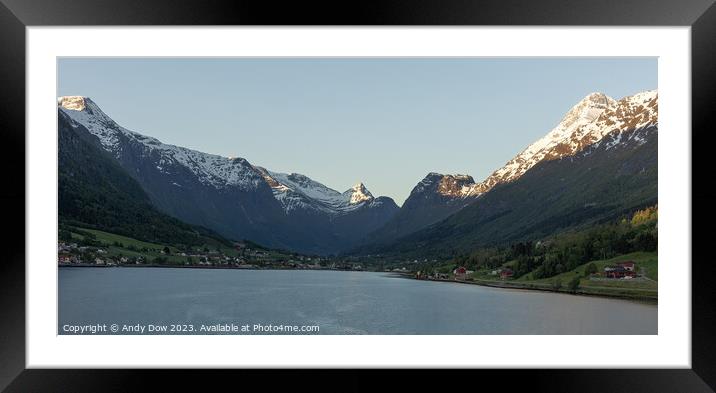 Norwegian fjord Framed Mounted Print by Andy Dow