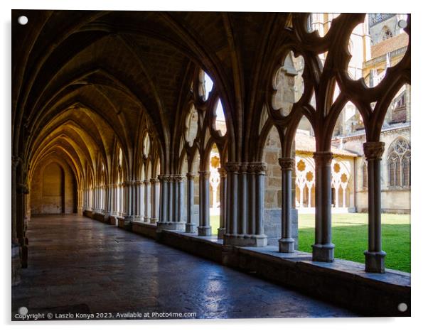 Cloister of the Cathedral of Saint Mary - Bayonne Acrylic by Laszlo Konya