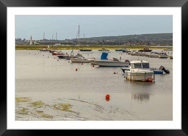 Keyhaven at high tide Framed Mounted Print by Andy Dow