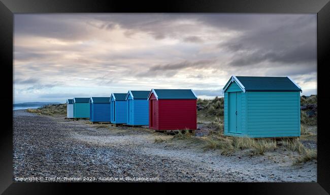 Findhorn Beach Huts Framed Print by Tom McPherson