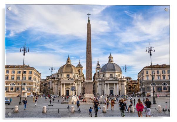 Piazza del Popolo Square in Rome Acrylic by Artur Bogacki